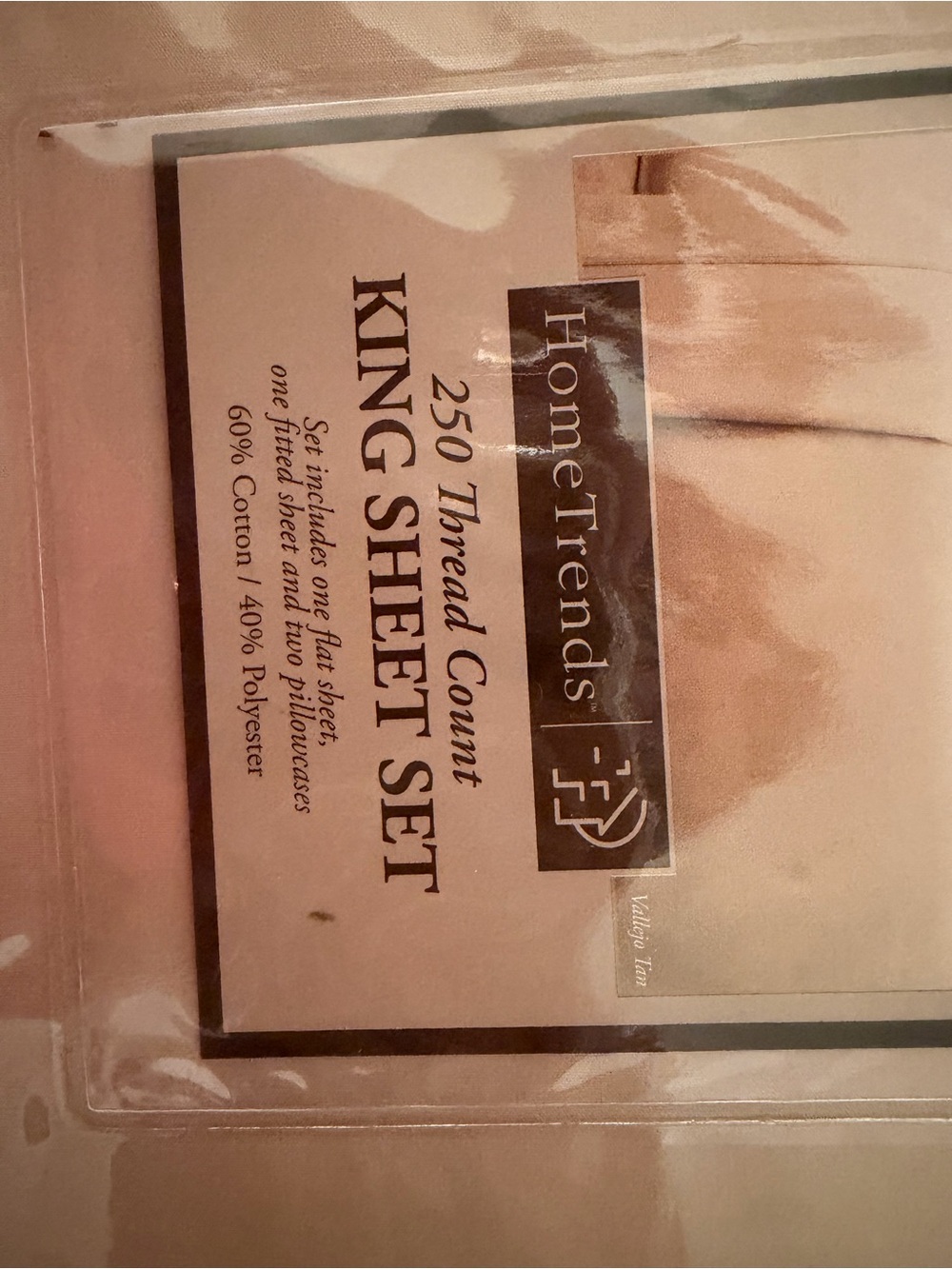 HomeTrends 250-Thread Count King Sheet Set in Tan